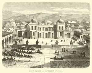 Gran Plaza y Catedral de Cuzco de Edouard Riou